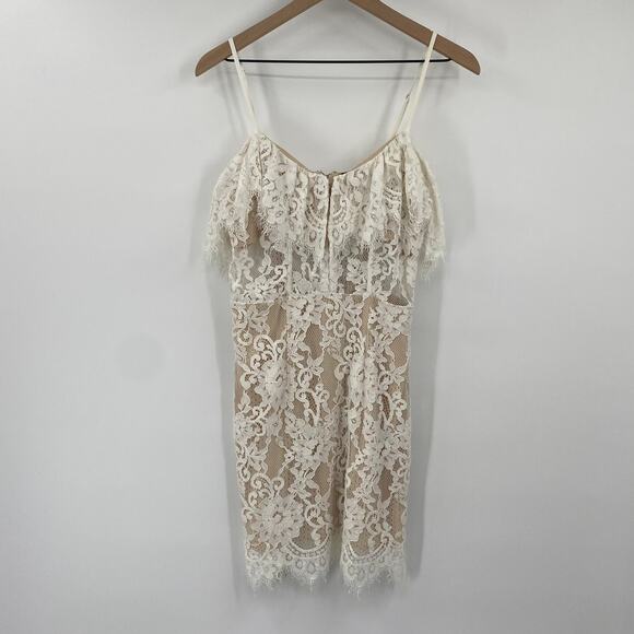 NBD X Naven Allie Mini Dress Lace Off Shoulder Sweetheart Neckline White Medium - Picture 3 of 9
